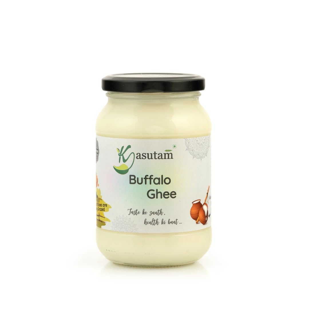 100% Natural Buffalo Cow Ghee By Kasutam | High In Vitamins, Minerals Healthy Desi Cow Ghee Perfect For Body Health | (1 Litre) 33.8 Ounce | Jar Pack