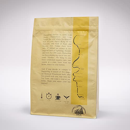 Dorje Teas Muscatel Darjeeling Tea Second Flush Black Tea - 100gm, 3.5 Ounce, 40 Cups | Golden Orange Pekoe Flavor - Darjeeling Long Leaf Tea | Caffeine Free 100% Whole Leaf Tea
