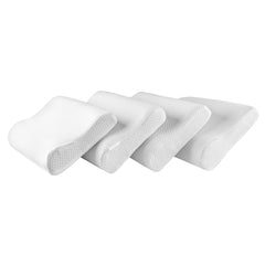 Memory Foam Pillows, For Neck Pain Relief, Cervical Pillow, White | Orthopedic Contour Pillow, For Neck & Shoulder Pain | Ortho Pillow, Washable, For Head, Back, Neck Uses - Set Of 4