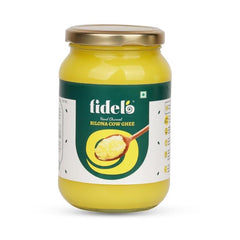 100% Natural Bilona Cow Ghee By Fidelo | Naturally Healthy Pure Cow Ghee Good For Frying | (500ml) 16.9 Ounce