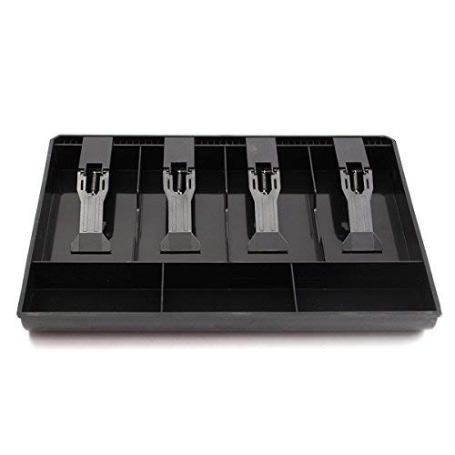 Abs Cash Tray, 4 Cash, Bills & 3 Coin Compartment Cash Drawer Safe Box, Colour - Black, Lock Type - Manual Lock, Special Feature - Waterproof