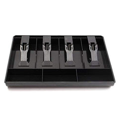 Abs Cash Tray, 4 Cash, Bills & 3 Coin Compartment Cash Drawer Safe Box, Colour - Black, Lock Type - Manual Lock, Special Feature - Waterproof