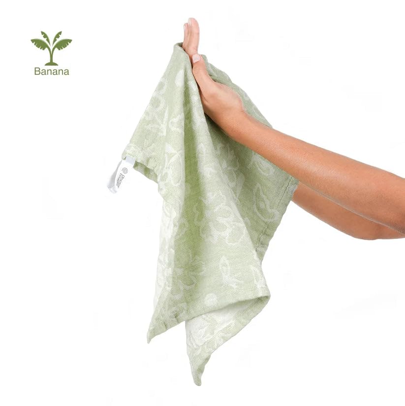 Doctor Towels, Banana Floral Towel Set Of 3-1 Bath Towel, 1 Hand Towel, 1 Face Towel, Super Soft & High Absorbency Towels For Sensitive Skin, Quick Dry Towels Large Size (Green)