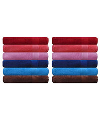 Akin Towel Royal Multicolor Cotton Hand Towel 500 Gsm | High Absorbent & Luxurious Towels For Hotels & Home (Multicolor)- Set Of 12