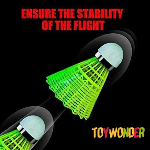 Toywonder Tech - 450 Nylon Badminton Shuttlecocks For Boys And Girls | Stable Flight , Fast Recovery | Green , Pack Of 6