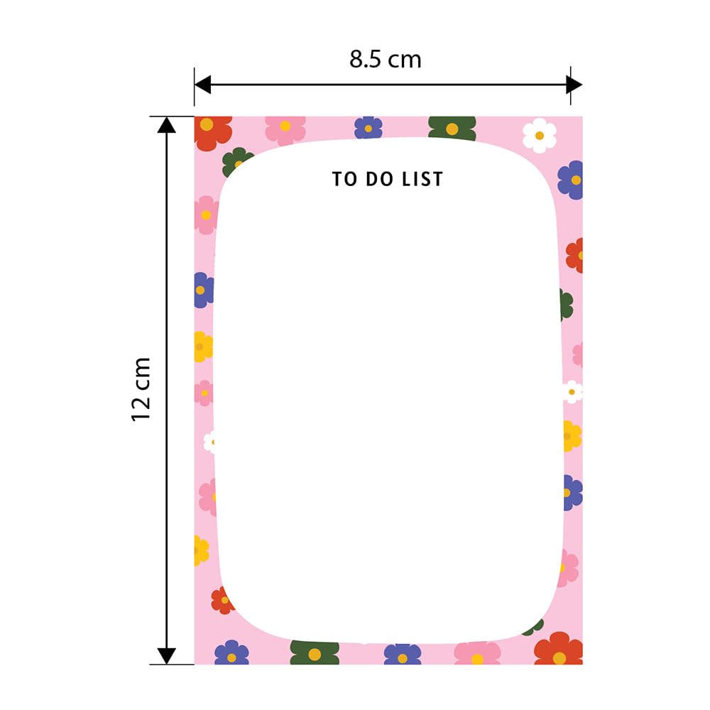 To Do List Notepad, Daily Writing Pads Trendy & Stylish Doodling Pads (Floral) 50 Sheets