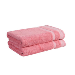 Mafatlal Premium Cotton Bath Towel 1100 Gsm | Quick Dry, Durable Long Size Towel- Pack Of 2 (Pink)