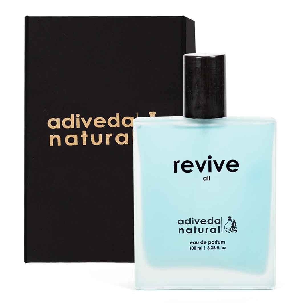 Adiveda Natural Revive Unisex Eau De Parfum 100ml 3.38 Fl.oz. | Spicy Woody Musky Fragrance For Men And Women