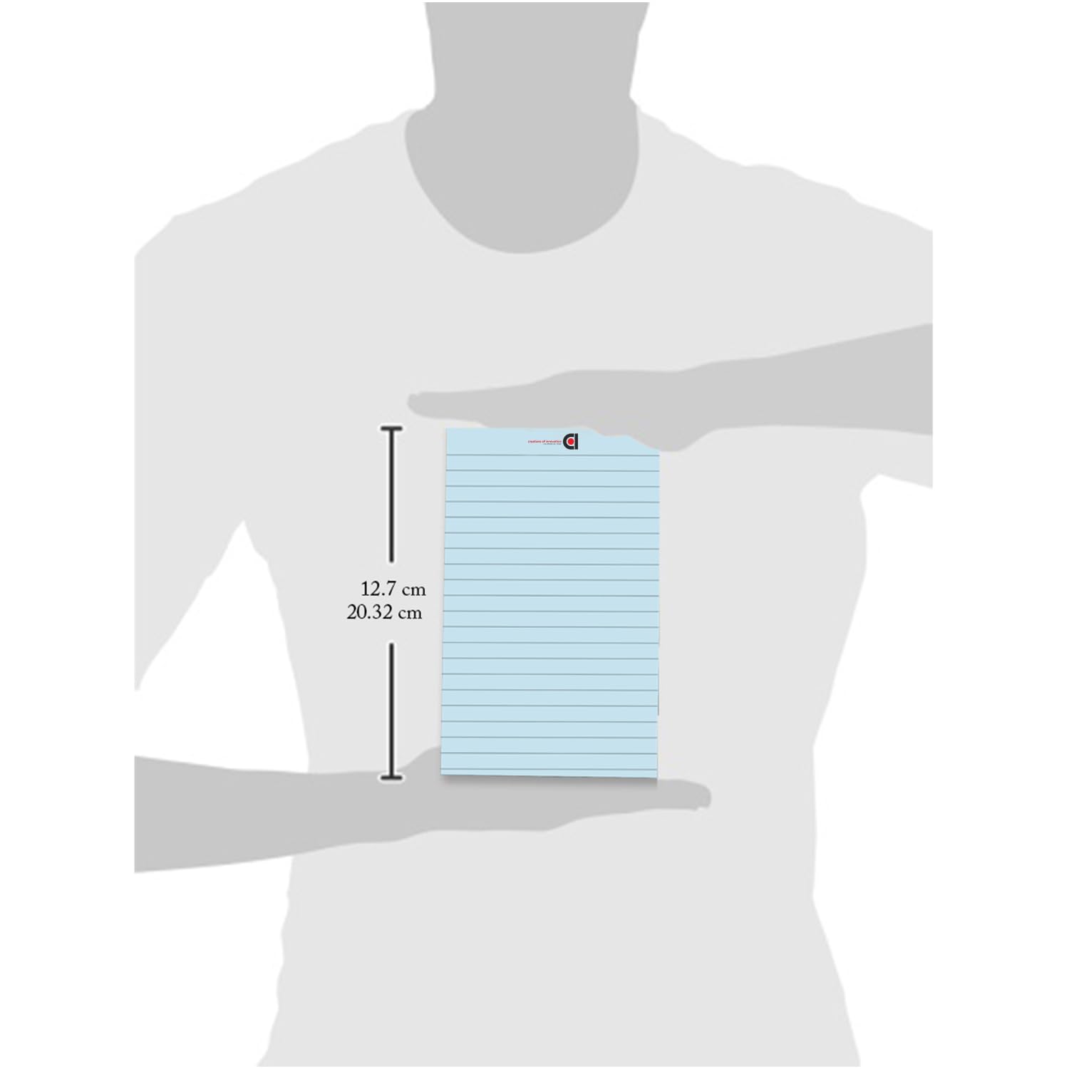 Wide Ruled 5x 8 - Inch 50-Sheet Lined Writing Note Pad, Easy Tear Off Sheets (Blue) Pack Of 12