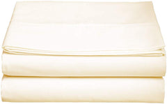 Single Bedsheets Size - 60 X 90 Inches, Ivory | 750 Thread Count Sateen Finish Luxuries - Ideal For Guest Room, Hotel Quality | 1 Piece Bed Sheet