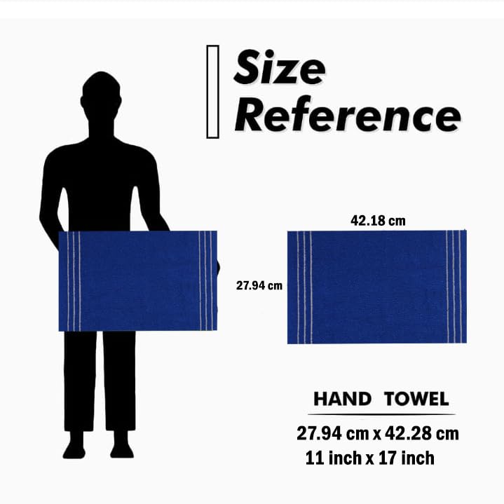 Space Fly Cotton Hand Towel 600 Gsm | Kitchen Hand Towels (Blue, Brown, Red & Purple) - Set Of 4