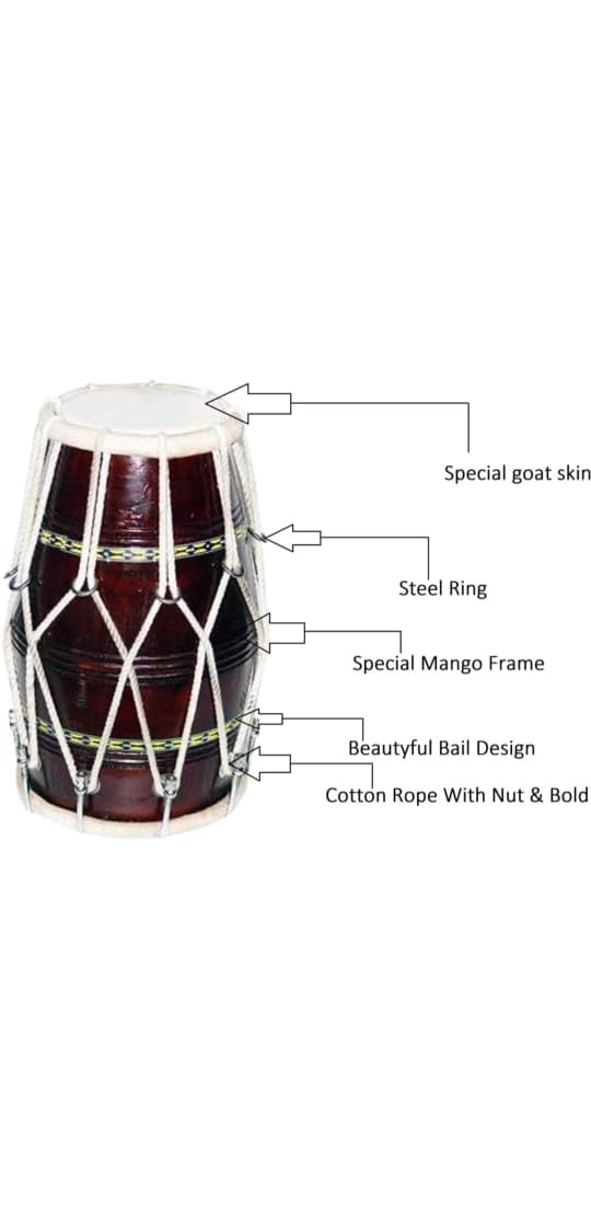 Rope Rings Dholak With Full Tool Kit Bag, Tuning Key, Belt - Brown | Perfectly Symmetric Round Dholak - Dholak For Festival, Wedding, Satsang | Very Easy To Tune