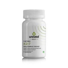 Unived Basics K2-7 Plant- Based As Menaquinone-7 (Menaquingold) | Bone, Arterial, And Skeletal Muscle Health | 60 Vegan Capsules , 100gm 0.2lbs