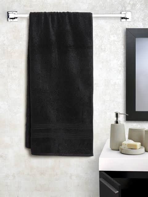 Bezzilish Home Extra Large Size Cotton Towel 700 Gsm (Black)