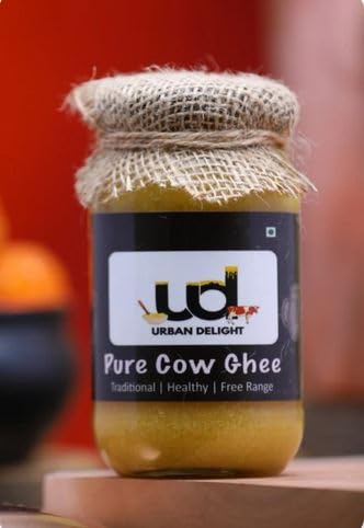 Organic Pure Cow Ghee By Urban Delight | Rich In Protein Fiber Healthy Desi Ghee Good For Dishes | (500ml) 16.9 Ounce | Jar Pack