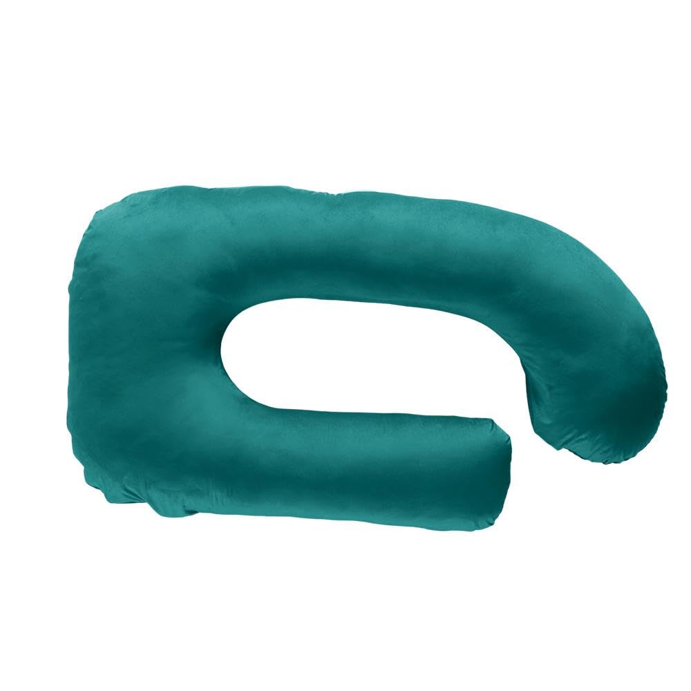 Pregnancy Pillow, G Shaped Pillow, Maternity Pillow For Sleeping - Peacock Green | Soft Pillow For Pregnant Mothers, Pillow For Pregnant Women | Removable Velvet Cover, For Pain Relief