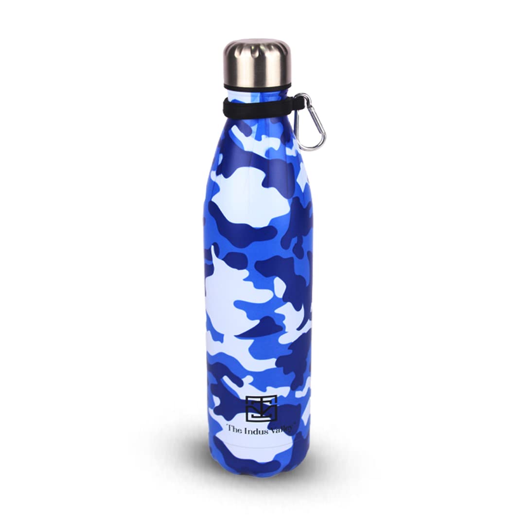 Vacuum Insulated Stainless Steel Cola Bottle For School, College, Office | Blue, 1 Liter - Double Walled, Hot & Cold Temperature, Leak Proof, BPA-Free