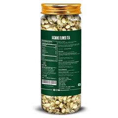 Blue Tea Caffeine Free Jasmine Flower Herbal Tea - Pack Of 2 X 30gm Reusable Pet Jar, 1.05 Ounce Each, 60+ Cups | Flower Based, Non-Bitter, Non GMO - For Slimming Body & Stress Relief