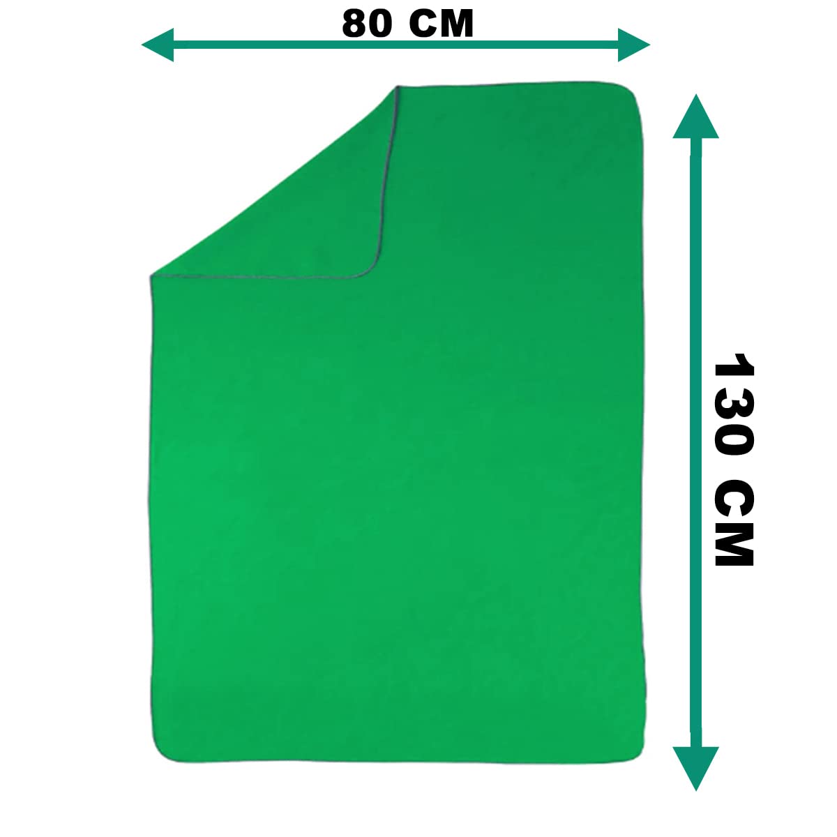Quick Dry Large Size Microfibre Towel For Hand, Face & Bath 400 Gsm (Sea Green)