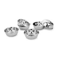 Stainless Steel Shagun High Grade Dessert Bowls Set Of 6 Pieces, Silver - 200ml Each | Easy To Clean & Dishwasher Safe