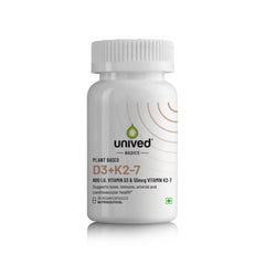 Unived Basics D3 + K2 (Mk-7) | Vegan Vitamin D3 600 Iu & Vitamin K2-7 (Menaquingold) 55mcg | Immunity, Heart, Muscle, & Bone Health | Plant - Based & Natural | 30 Vegan Capsules , 50gm 0.1lbs