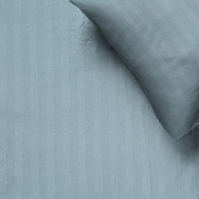 King Size Bed Sheet Includes 2 Pillow Covers - 108 X 108 Inches, Jean Blue | Soft & Breathable Cotton Bedsheet For Double Bed | Ideal For Daily Home Use