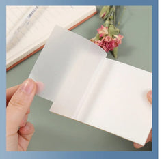 Transparent Sticky Notes, Clear Self-Sticky, Waterproof Translucent Color Memo Pad - 50 Pcs