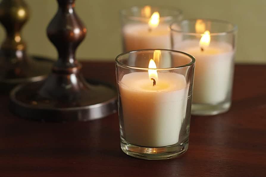 VOTIVE GLASS UNSCENTED 6 CANDLES | PERFECT FOR ANY ROOM & EVENTS CANDLES DECOR