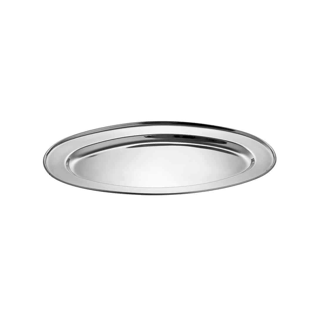 High Grade Stainless Steel Spazos Oval Tray, Silver | Big Enough To Serve 7-8 Cups At A Time, 35 Cm - Durable, Rust Free & Dishwasher Friendly