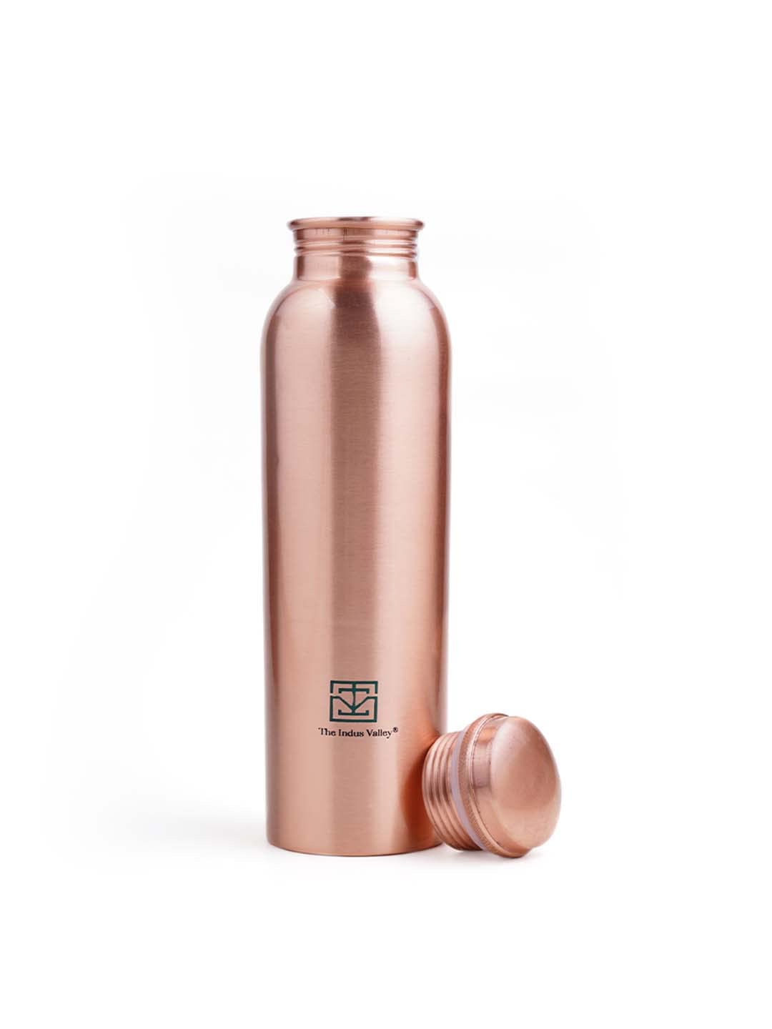 Copper Bottle With Lacquer Finish Suitable For Home, School, College & Office - 1 Liter, 222 Grams, Leak Proof | Rust Proof, Easy To Carry, Pure & Healthy, 100% Toxin Free