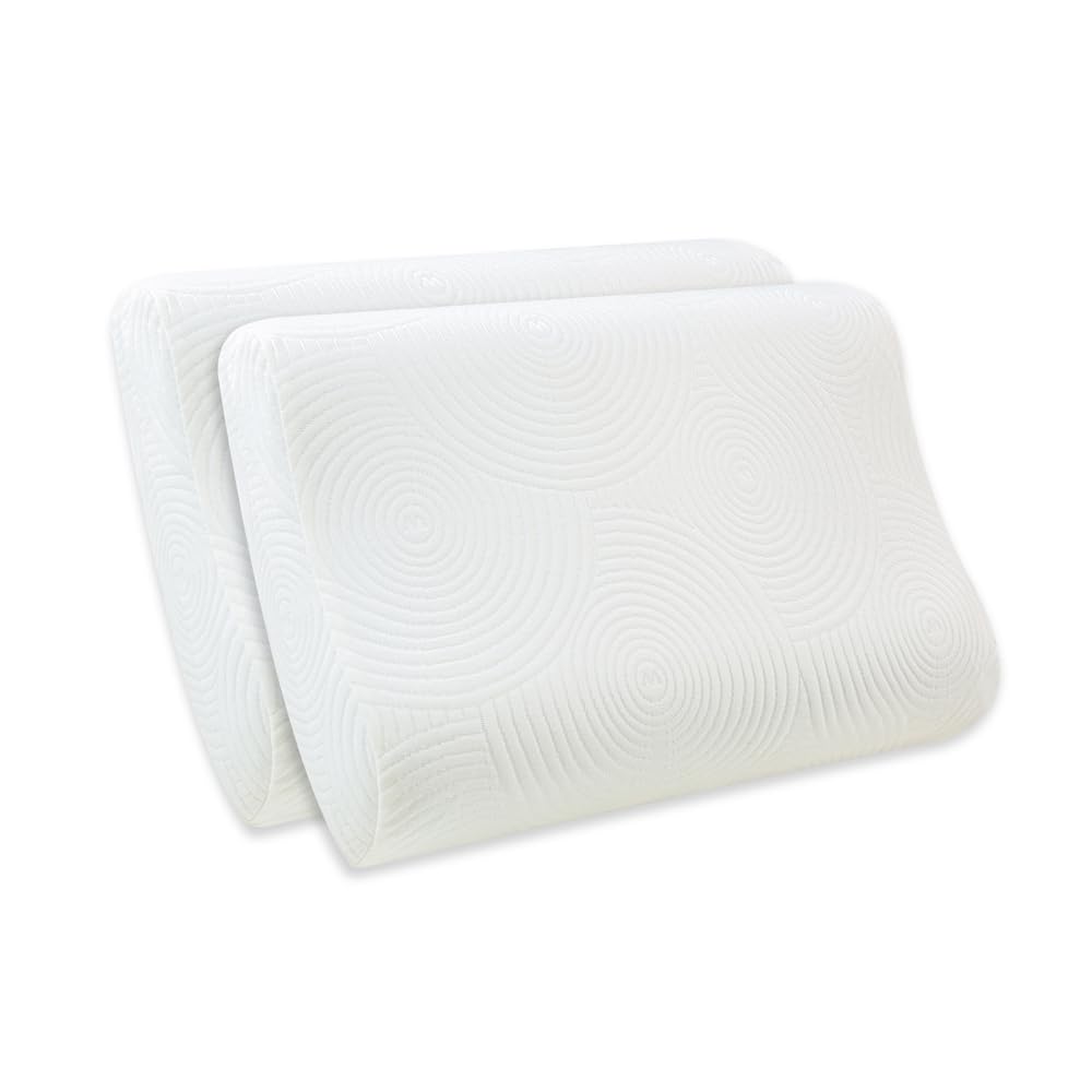 Cervical Pillow, For Neck & Shoulder Pain Relief, White - Standard Size | Memory Foam Pillow For Sleeping, Orthopedic Pillow For Spondylitis | Durable, Contour Medical Pillow - Set Of 2