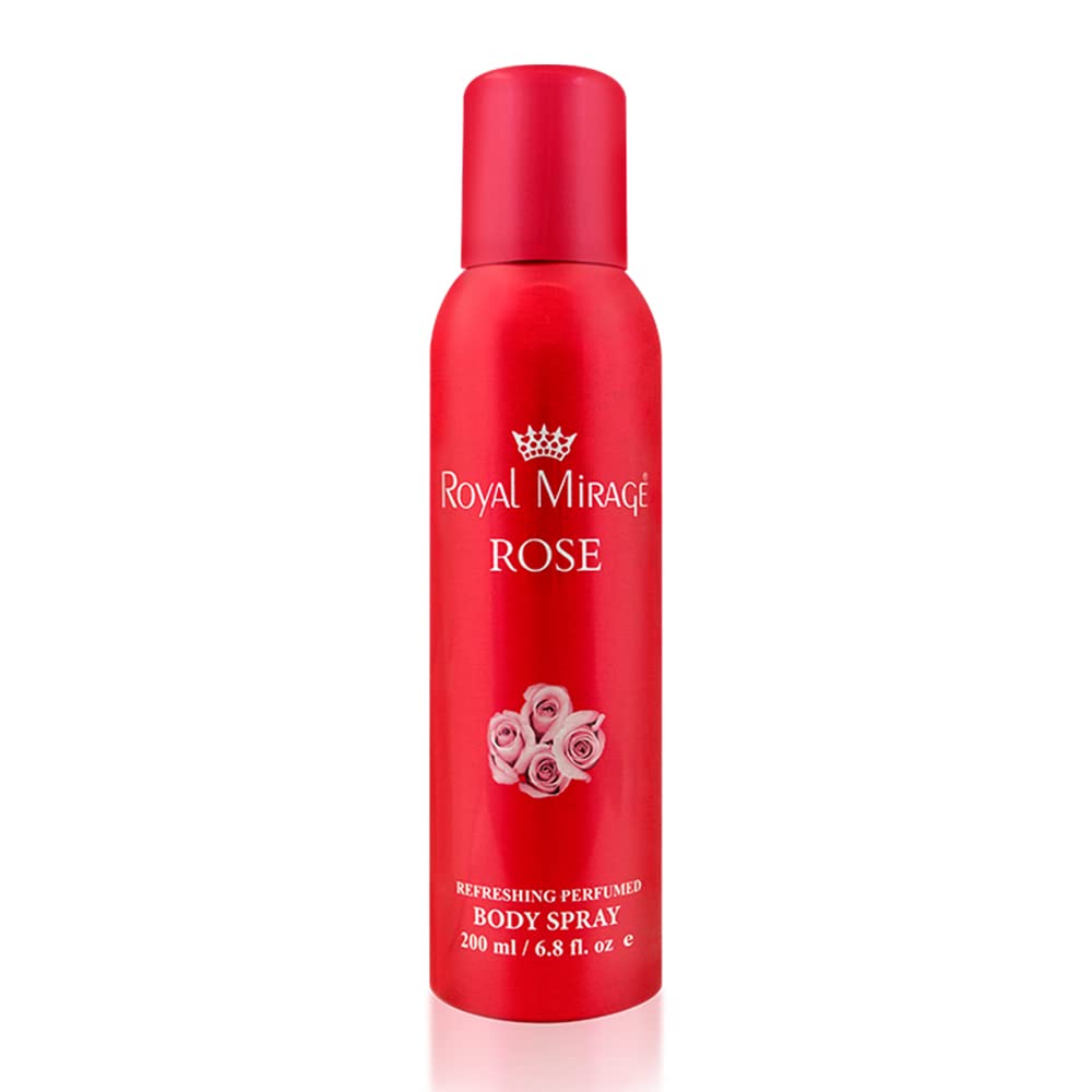 Royal Mirage Rose Refreshing Perfumed Body Spray 200ml 6.8 Fl.oz. Unisex Fragrance