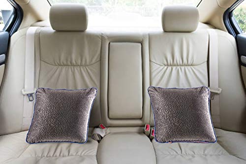 Memory Foam Square Cushion Insert Pillow Filler, Black Color - 13 X 13 Inch | For Sofa, Chair, Car & Back Support | Aesthetically Appealing Outer Covers, Long Lasting - Set Of 2