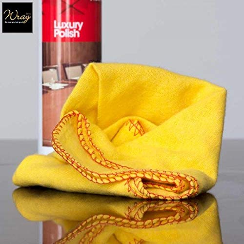 G 1 Large Super Soft Flannel Duster Cloth Mop Pocha For Cleaning Home, Kitchen, Car Mirror | Yellow Color (Pack Of 4)