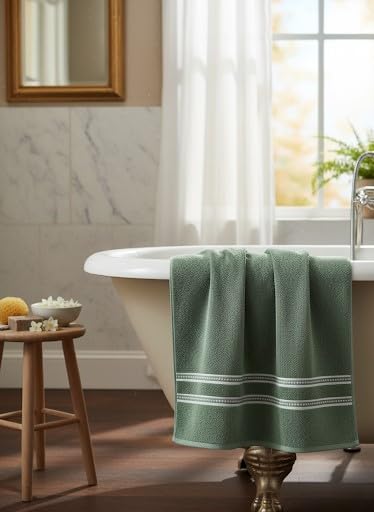 Lavone Premium Cotton Bath Towels 450 Gsm (Olive Green) - Pack Of 1