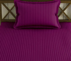 Cotton Single Bedsheet 1 Pillow Cover - 38 X 80 Inches, Deep Wine | All Around Elastic Fitted Bedsheet | Durable & Long Lasting Fabric, Naturally Breathable & Wrinkle Free