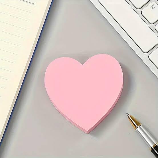 Multicolor Heart Shapes Sticky Notes Self Adhesive & Removable Sticky Notes - 1 Pad