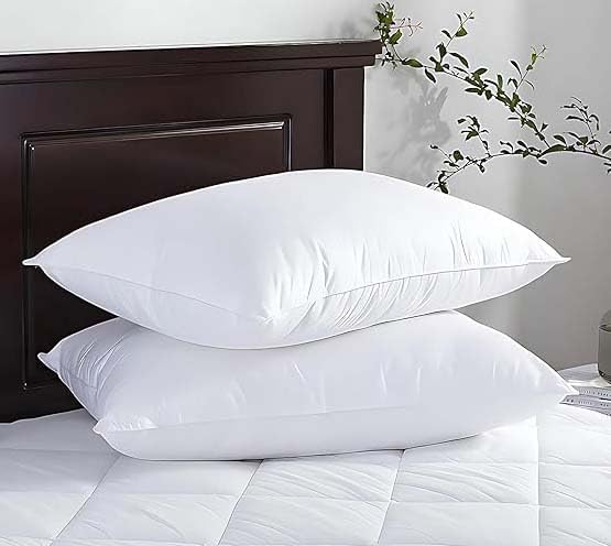 Microfiber Extra Soft White Pillows | Pillows For Sleeping White - Pack Of 2, Size - 16 X 24 Inches | Durable Construction For Long-Lasting Use - Premium Sleeping Pillow