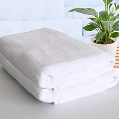 Vordvigo 100% Cotton Large Full Size Bath Towels 800 Gsm | Hotel & Spa, Super Soft Absorbent Antibacterial Bath Towel (White) - 2 Pcs