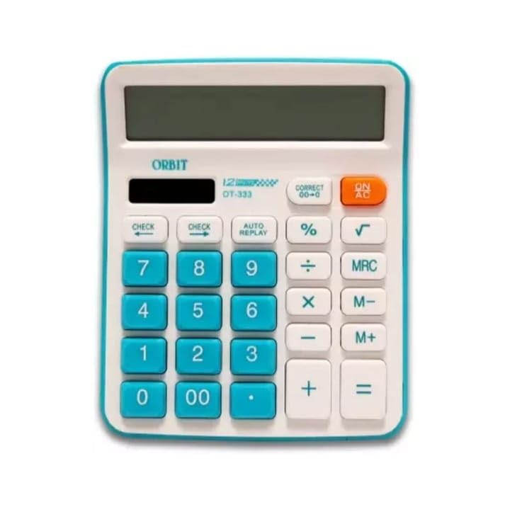 Solar & Bettary Operated Calculator With 12-digit Large LCD Display & Buttons For School, Home, And Office (Blue) |