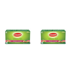 Wagh Bakri Shudh Kahwa Green Tea With Rock Salt - Pack Of 2 X 25 Enveloped Tea Bags | Naturally Rich In Antioxidants - Caffeine Free