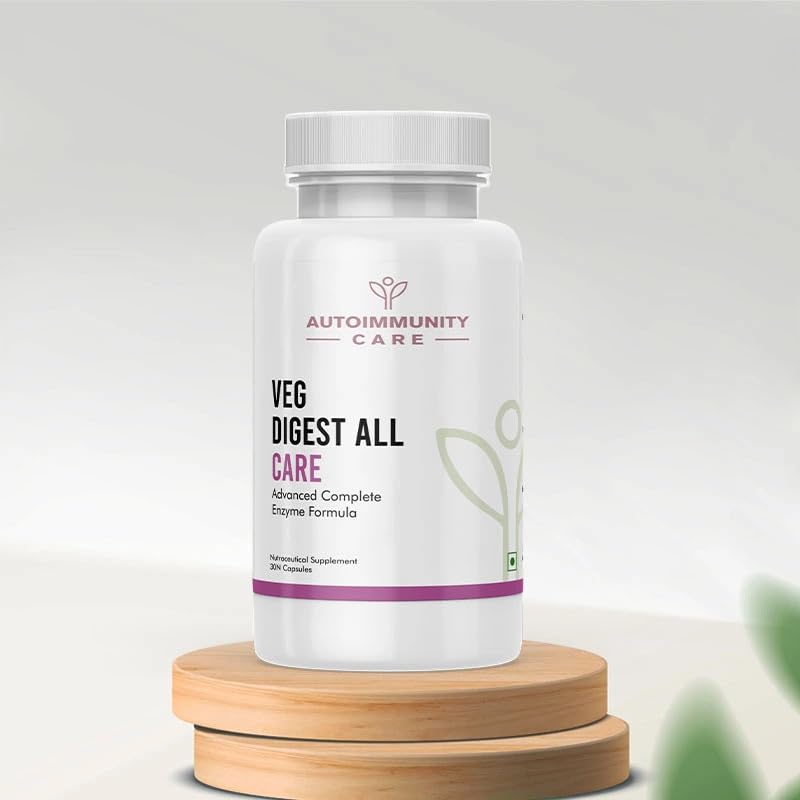 Autoimmunity Care Veg Digest All Care, Advanced Digestive Enzymes, Multi Enzyme Amylase , Prevents Indigestion, Bloating, Gas & Discomfort | 30 Veg Capsules, 50gm 0.1lbs