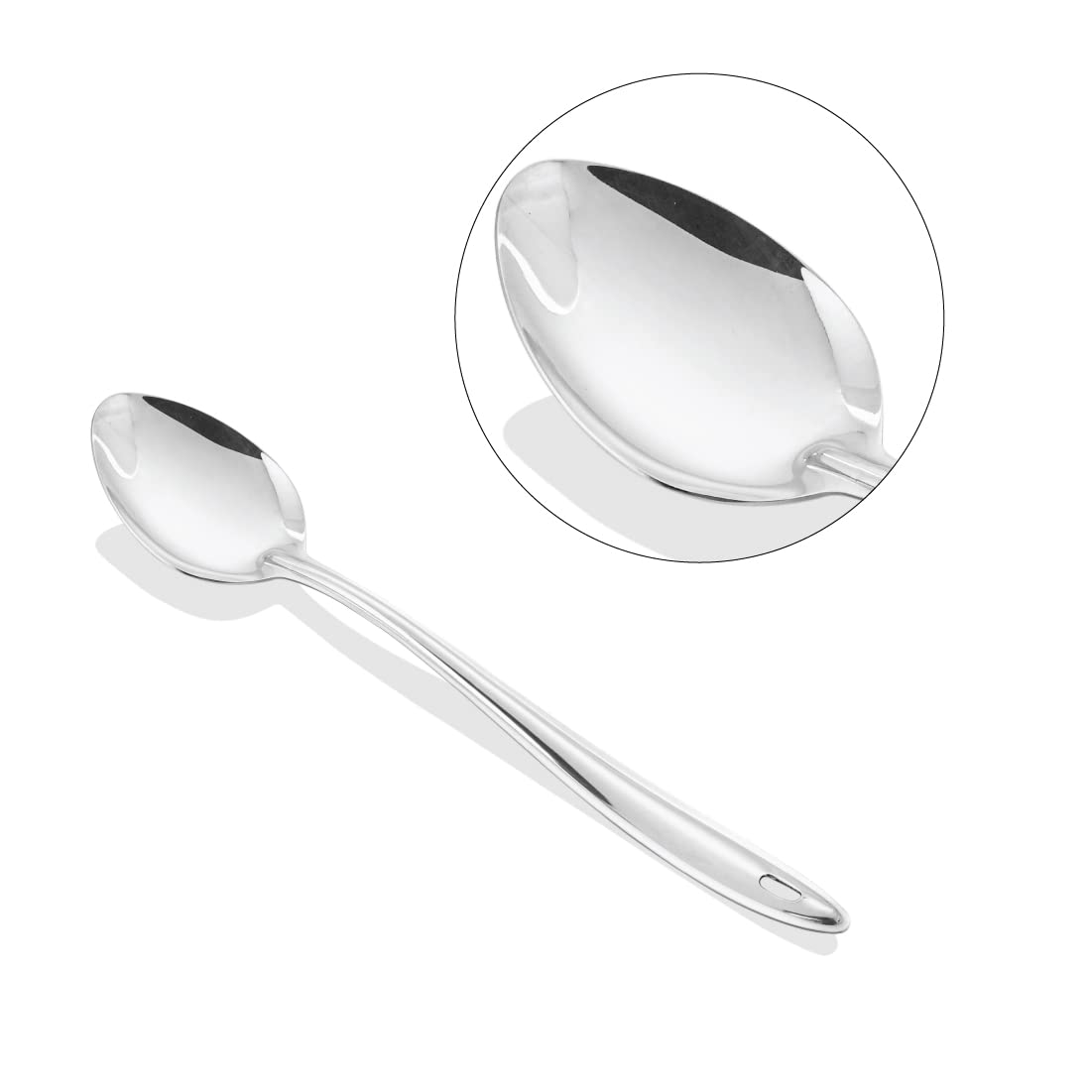 Silver Stainless Steel Sigma King Small Basting Spoon Solid, 23.5 Cm | Easy To Clean & Dishwasher Safe