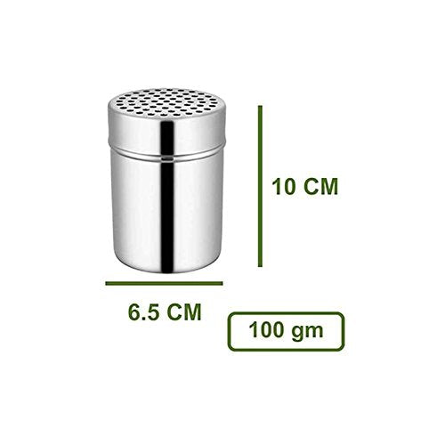 High Grade Stainless Steel Prata Chilly Shaker 10 Cm, Silver | Rust Free, Easy To Clean & Dishwasher Safe