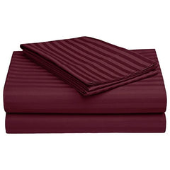 Breathable Single Size Flat Bedsheets With 1 Pillow Covers | 60 X 90 Inches, Wine | Wrinkle Resistant & Soft Skin Safe | 144 Thread Count