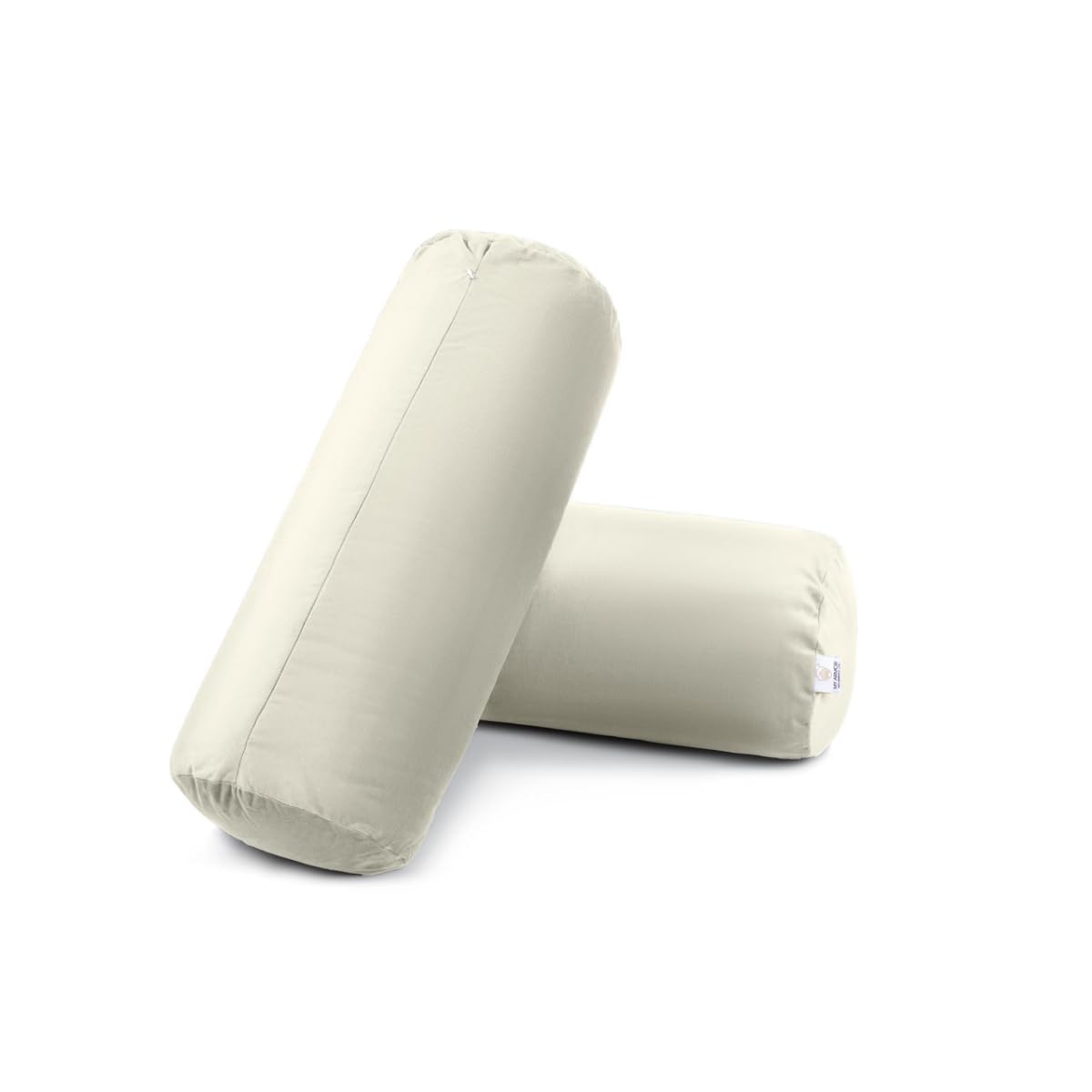 Microfiber Bolster Pillow For Bed & Sofa, Side, Diwan, Cream - 10 X 25 Inch | Round Side Pillow | Light, Soft & Fluffy For Neck & Back Support | Washable, Velvet Cover With Zip - Set Of 2