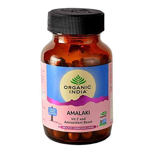 Organic India Amalaki Detoxifies And Rejuvenates The Digestive System | 60 Veg Capsules 100gm 0.2lbs Each Pack Of 3
