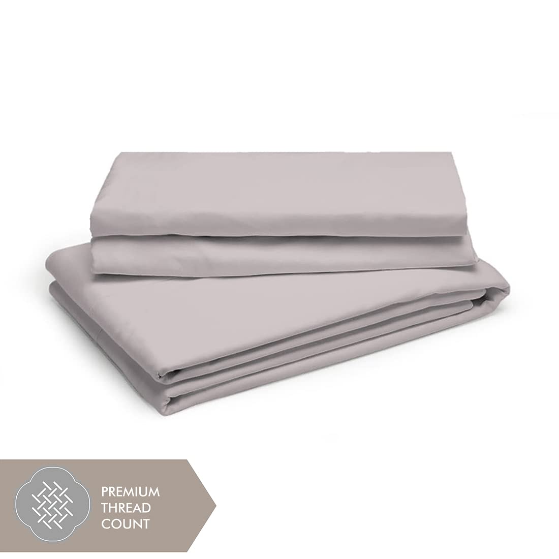Plain Bedsheet For Single Bed With 1 Pillow Cover | 59 X 87 Inches, Light Grey - Light Weight & Breathable, All Season Comfort Single Bedsheet