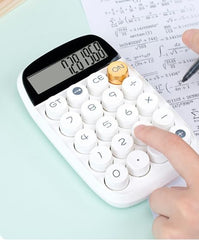 Skofri Mini Calculators, Pocket Calculator 10 Digit Solar Battery Office Calculator, Basic Standard Calculators, Dual Power Desktop Calculators For Home Office School. (White)