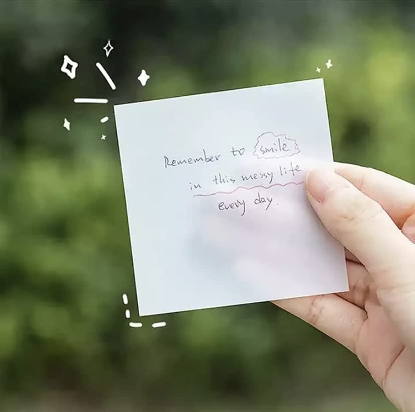 50 Sheets Sticky Paper Book Notes Invisible Sticky Note, Transparent Sticky Notes - 3 X 3 Inch